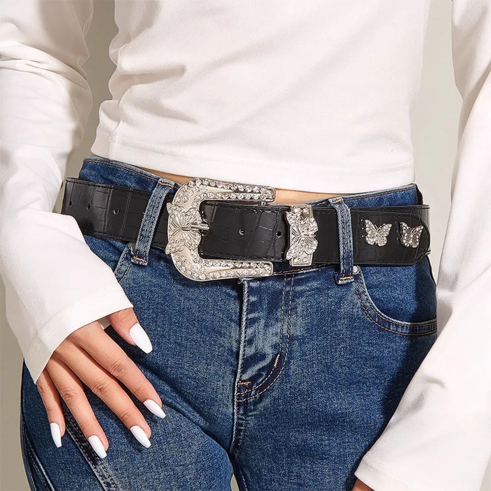 Butterfly Rhinestone Y2K Belt