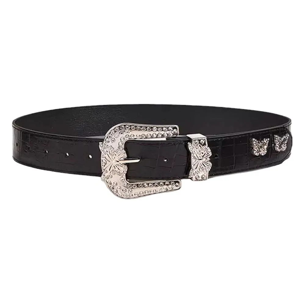 Butterfly Rhinestone Y2K Belt