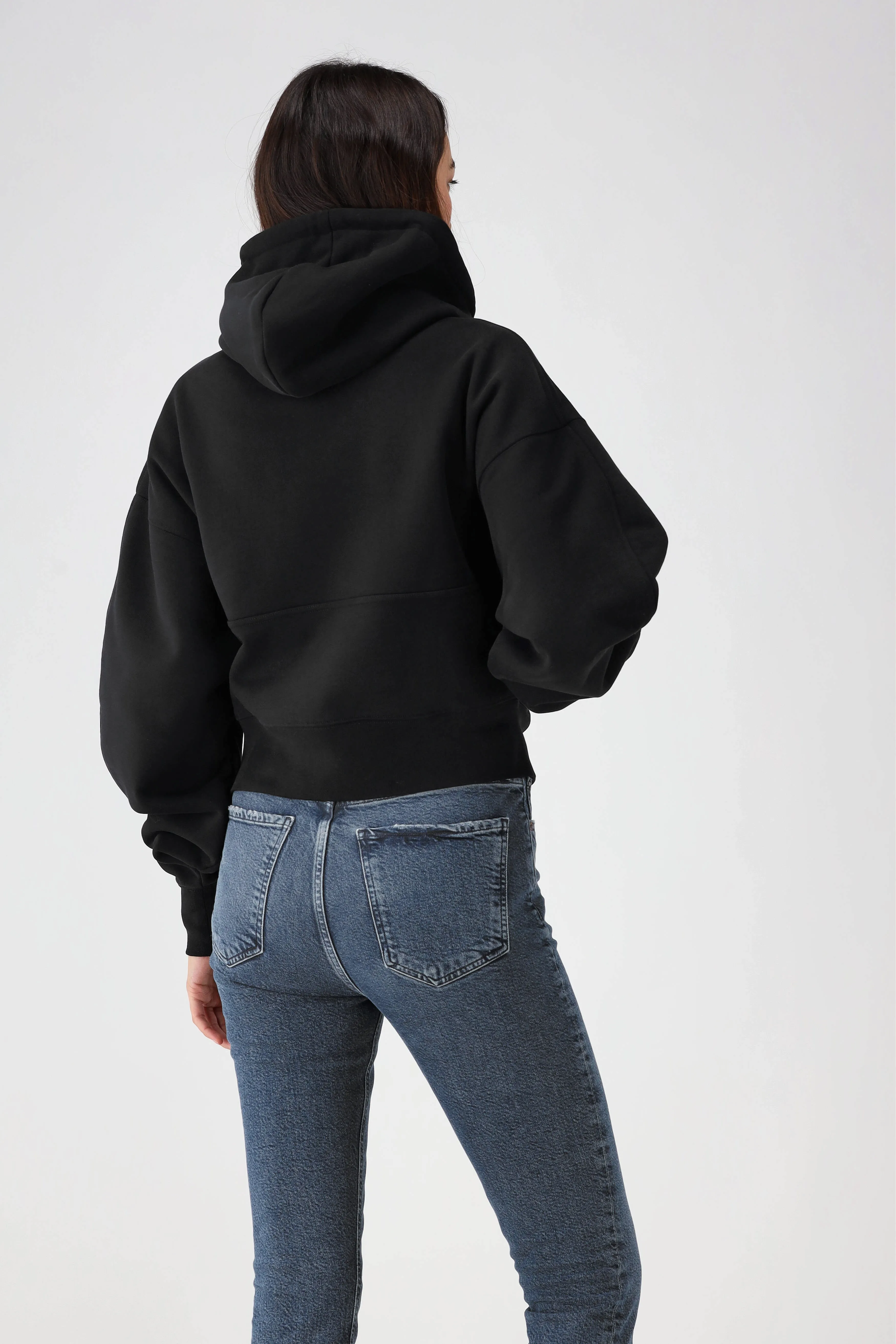 Cropped Sweatshirt in Schwarz