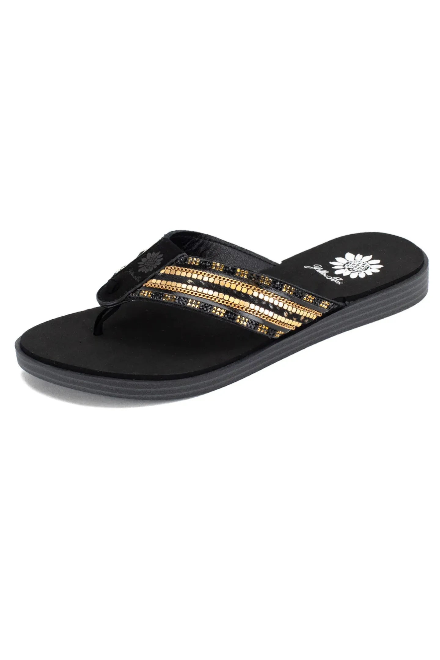 DATHA Black Sandal by Yellow Box