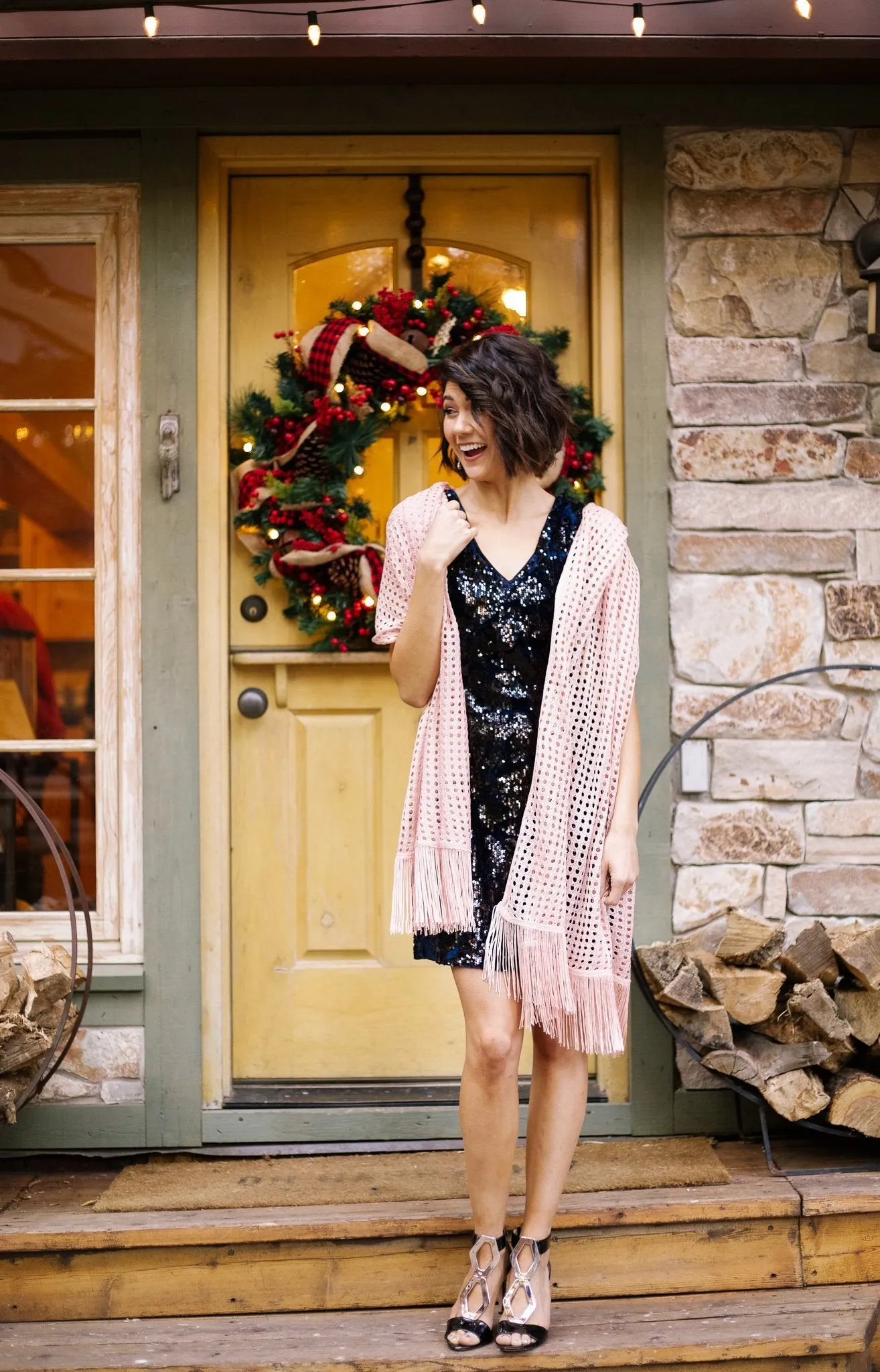 Eyelets   Fringe Blush Scarf
