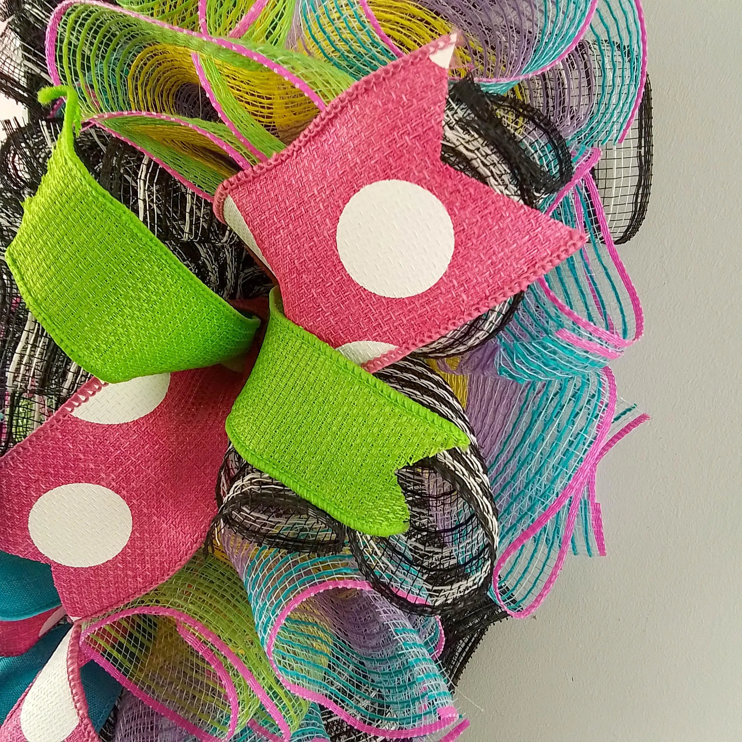 Flip to my Flop Wreath - Summer Spring Front Door Decor - Beach Decoration - Lime Green Pink Turquoise Black