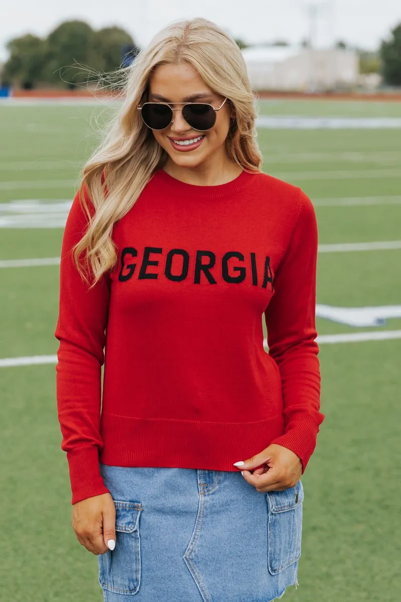 Georgia Game Day Crew Neck Sweater