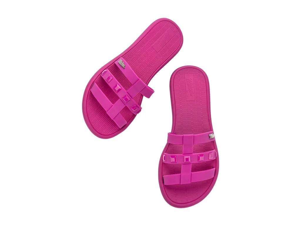 Melissa Sun Atlantis AD Flat Dark Pink Slide For Ladies
