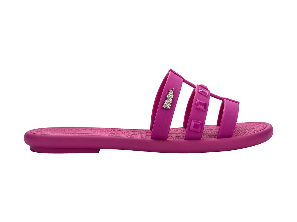 Melissa Sun Atlantis AD Flat Dark Pink Slide For Ladies