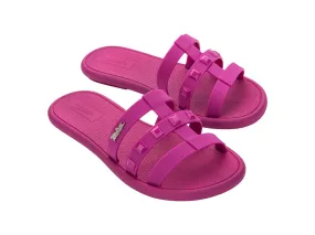 Melissa Sun Atlantis AD Flat Dark Pink Slide For Ladies