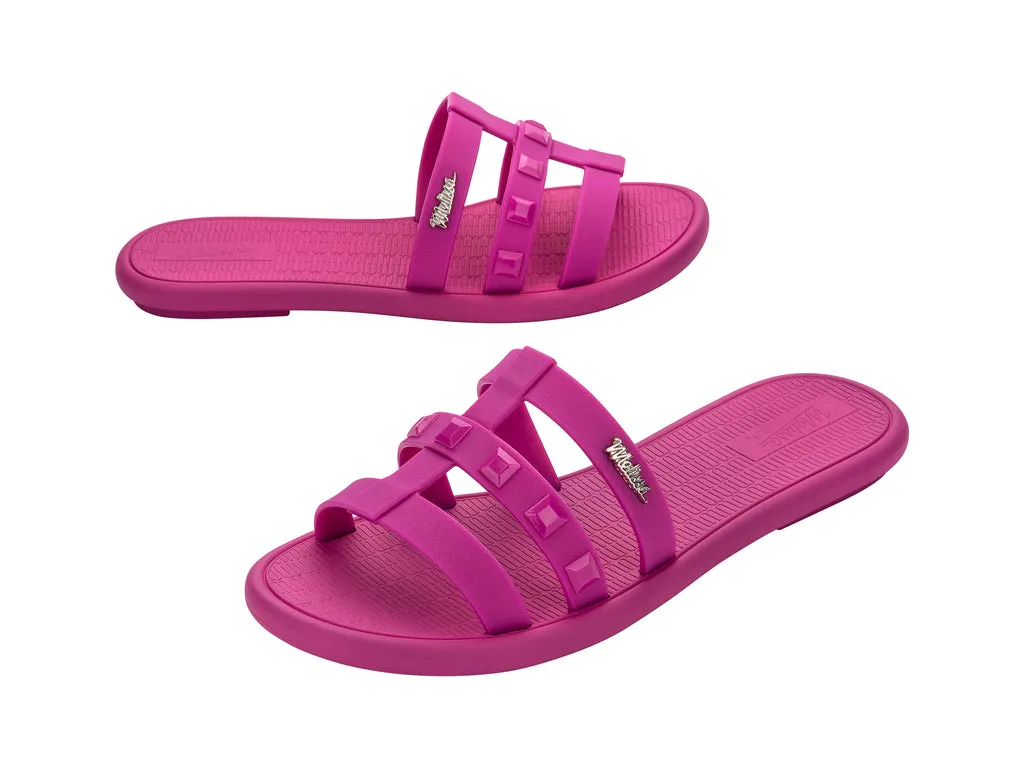 Melissa Sun Atlantis AD Flat Dark Pink Slide For Ladies