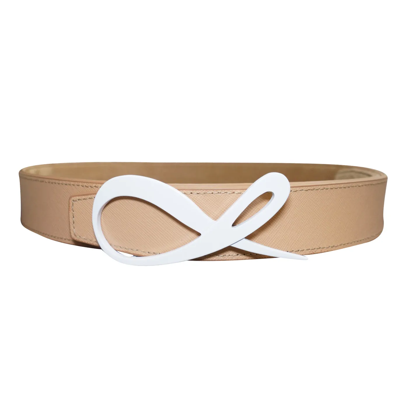 Tuscan Suede Pebbled White Reversible Belt