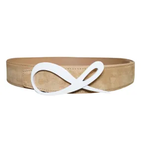 Tuscan Suede Pebbled White Reversible Belt