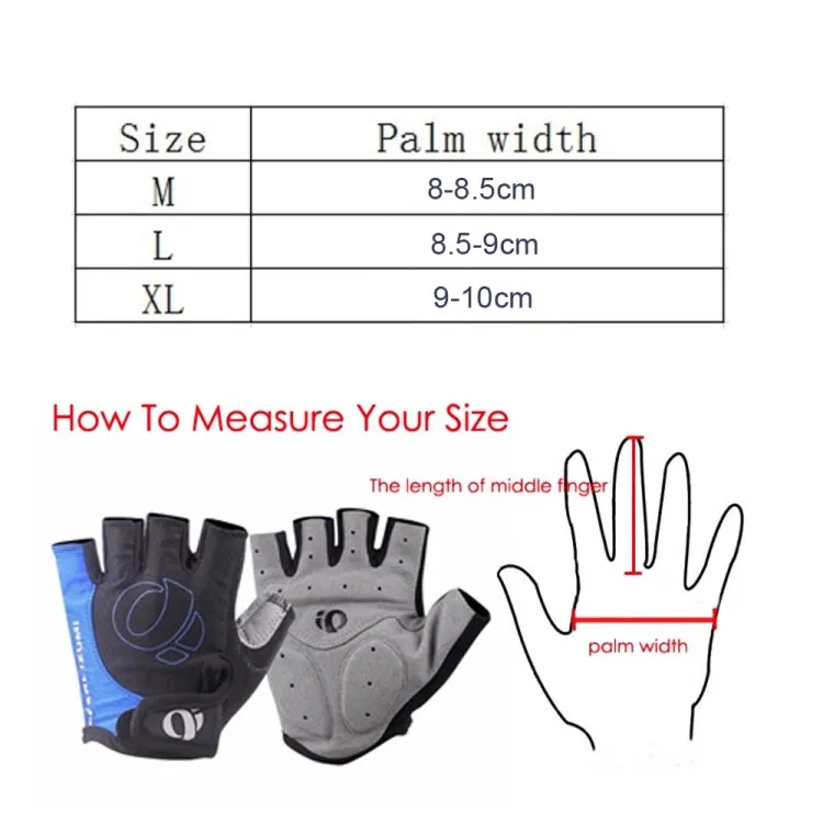 YIZIMI Anti-shock Half-finger Gloves Cycling Silicone Short Finger Gloves, Size: M(Black Red)