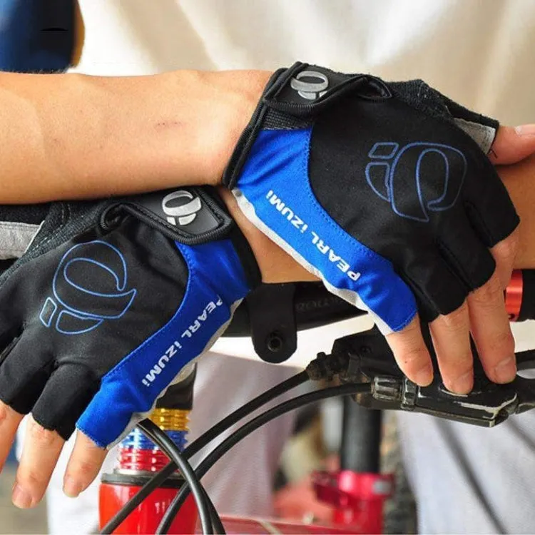 YIZIMI Anti-shock Half-finger Gloves Cycling Silicone Short Finger Gloves, Size: M(Black Red)